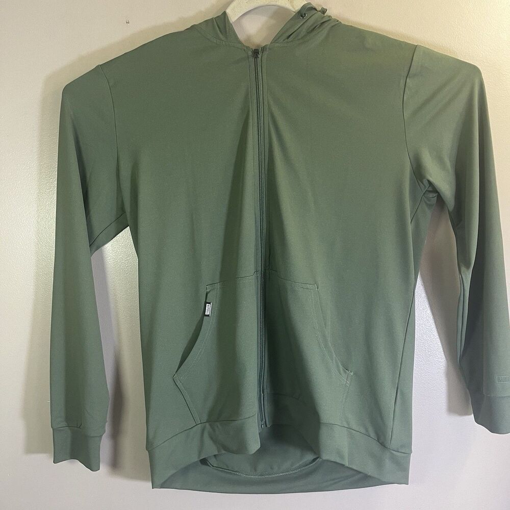 Barbell Apparel Hoodie Mens Large Green Full Zip Performance Stretch